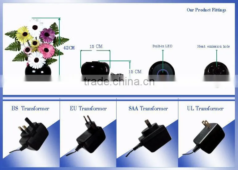 Holiday weddings decorative fiber optic and cloth artificial flower with led