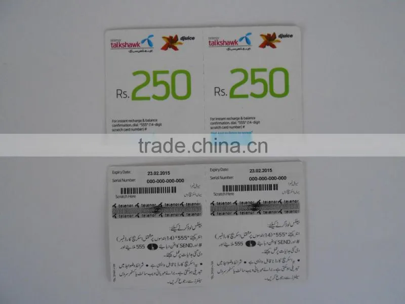 recharge scratch card
