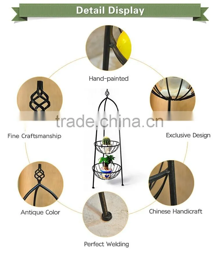 3 tier metal display sundries stand fruit basket for home deco