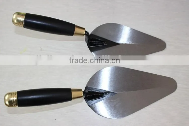 Bricklaying trowel with wooden handle