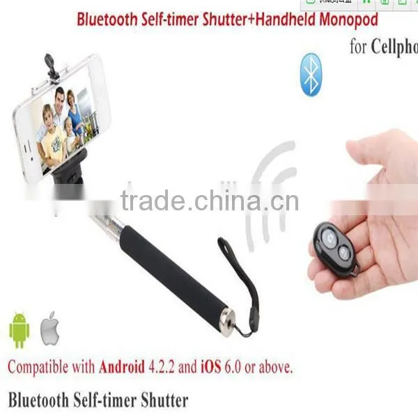 Portable Handheld Self-Timer Monopod for Camera & Phone Telescopic Extendible Selfprotrait Stand Holder for Iphone / Samsung
