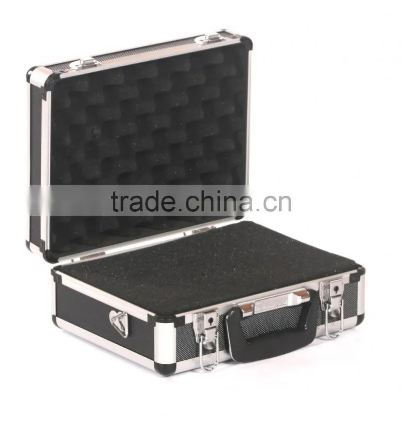 Crystal aluminium hard camera photography flight carry case storage box black
