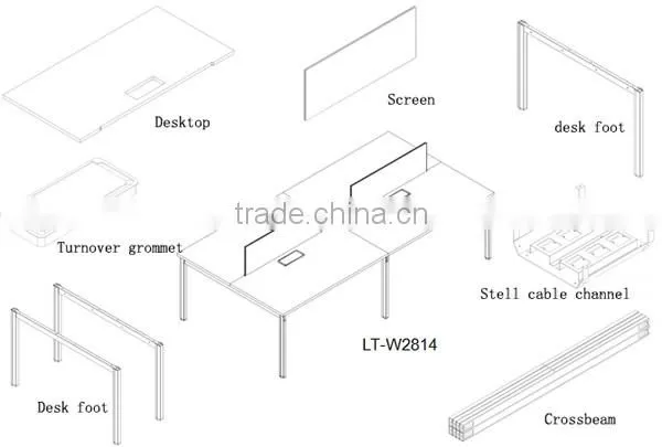 Wholesale office cubicles workstation desk with partition wall OEM China furniture factory