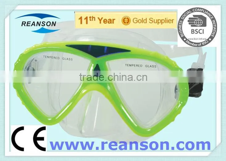 Full Face China Tempered Glass Diving Goggles Mask