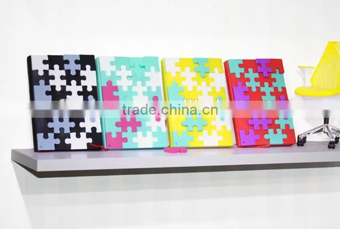 Lovely and colorful silicone notebook, puzzle surface notebook