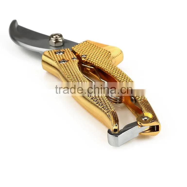 New Design Golden Bypass Hand Garden Pruners With Sharp Shears