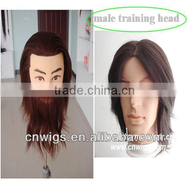 Custom Made male training head with 100% human hair