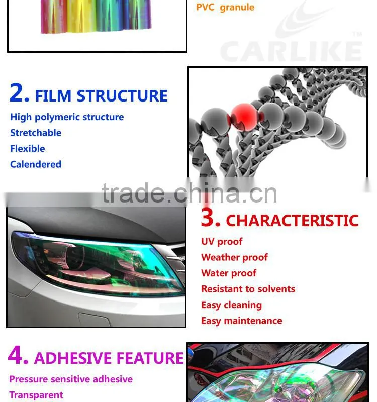 SINO High Quality Chameleon PVC Material Self Adhesive Car Tint Film