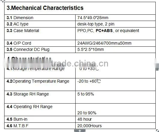 Professional Factory AC /DC 5w 5v1a power adapter with CE FCC