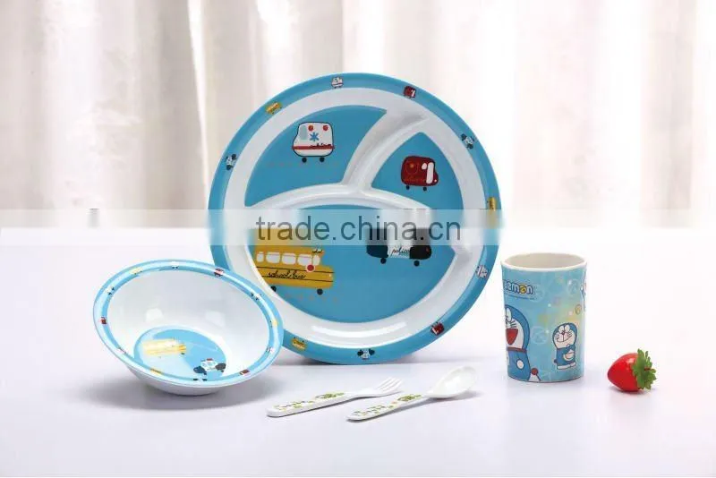 Animal shaped melamine children halloween 2 tone dinnerware sets