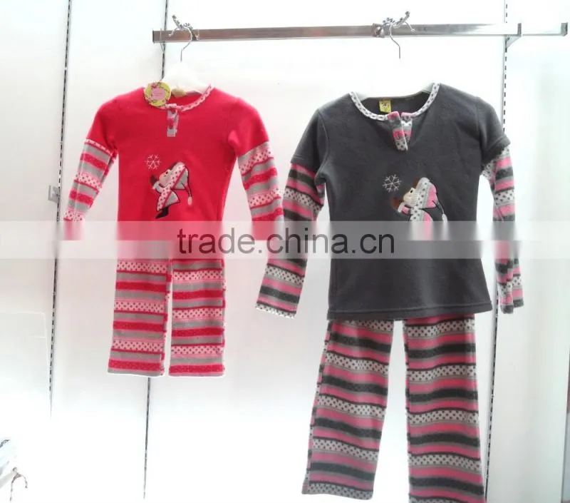 Cute girl draw string pants color blocking pajamas women