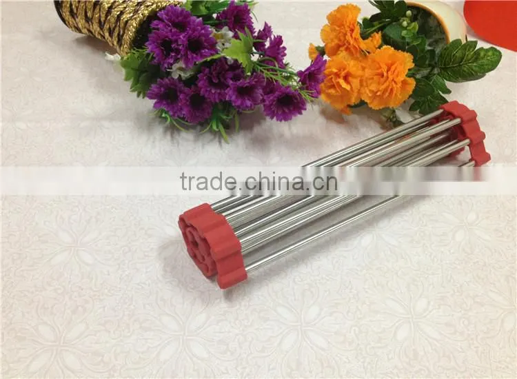 New products Stainless Steel Folding Drain Rack -Dish Drying Rack Tray