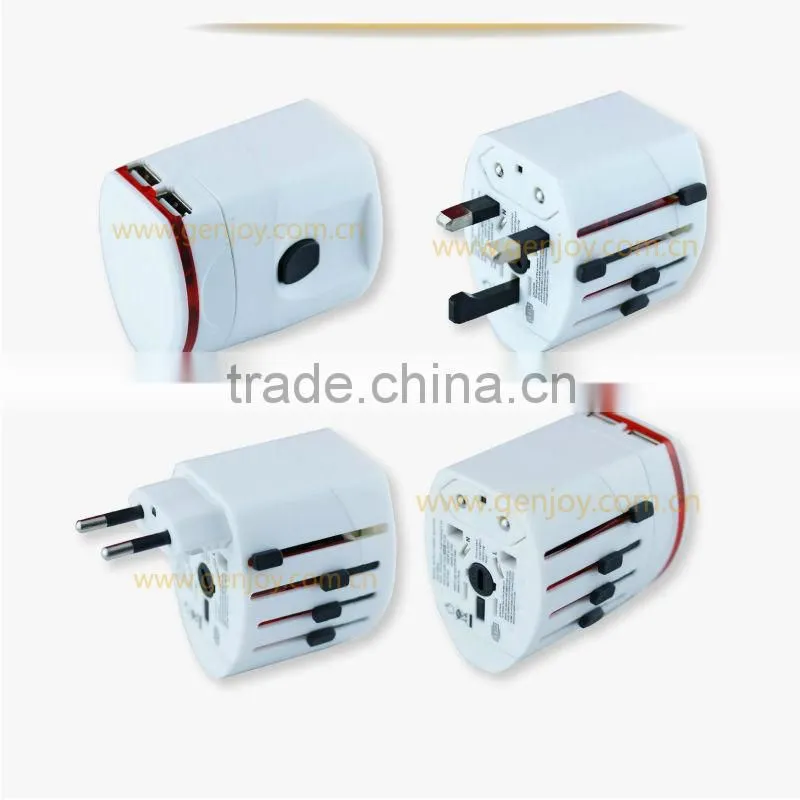 Unbelieveble Price GENJOYA1121 China portable phone charger universal adaptor for AU/US/UK/EU Powre