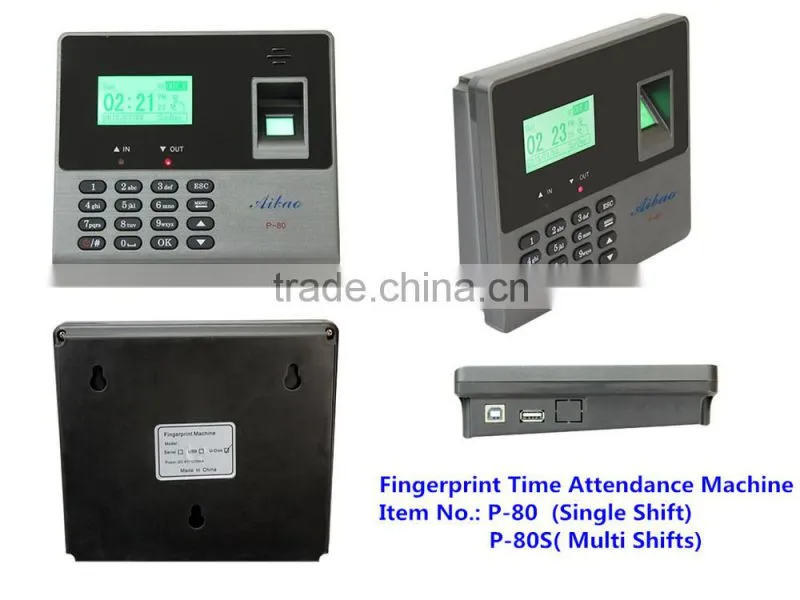 Face & Fingerprint recognition time attendance recorder with software