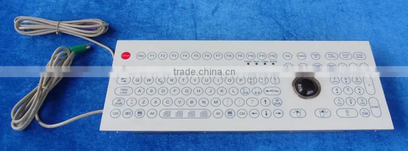 IP65 industrial Hygienic membrane keyboard with optical trackball