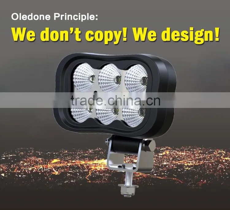 Factory direct offer Oledone 6" 30W rectangular agricultural machinery offroad truck tractor LED work lamp