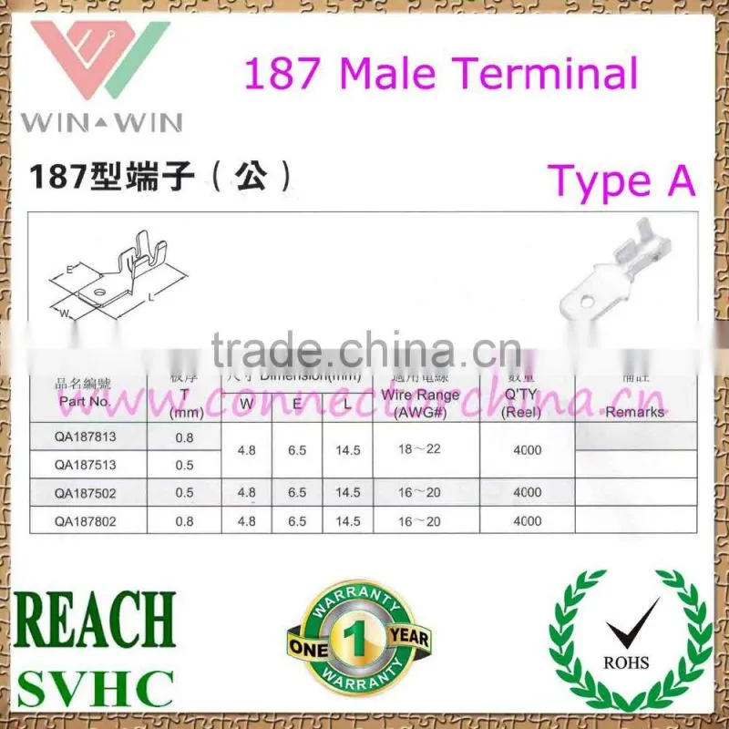 187 Brass continuous female flag Terminal Middle Type