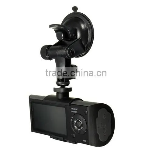 Car HD 2.7 Inch Dual Lens Cameras Dash Cam DVR Video Recorder G-sensor GPS r300 gps dual camera car-dvr