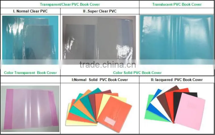 pvc clear film book cover stationery film