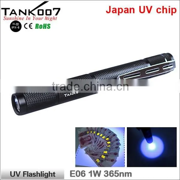 TANK007 led uv penlight Forensics UV pen torch medical blacklight 365nm 1W mini pencil flashlight
