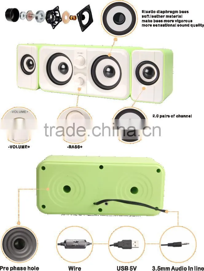Top selling active type with 2.1 double bass speaker