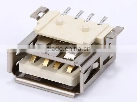 china supplier Bend vertical 4pin right angle female USB socket