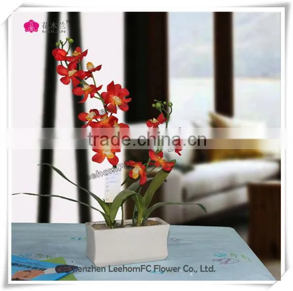 Potted Flowers Crafts Silk Orchid Artificial Fabric Flowers