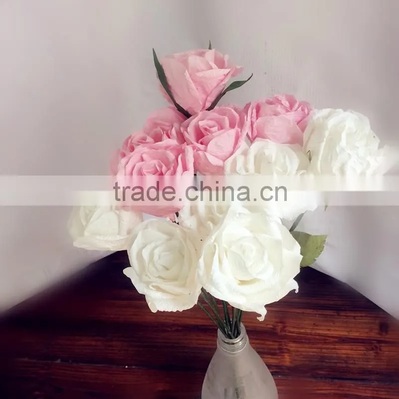 wedding decoration paper flower, handmade flower, party decoration flower, pink paper flower
