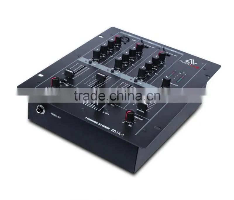 SDJX-3 best selling 2015 popular 3 channel mp3 audio dj mixer