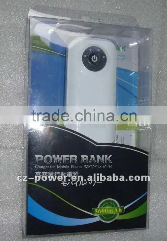 5000mAh good design power bank with led light for smartphone