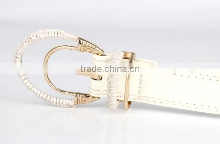 White Rhinestone Cheap Leather Female Belt SWF-15062931