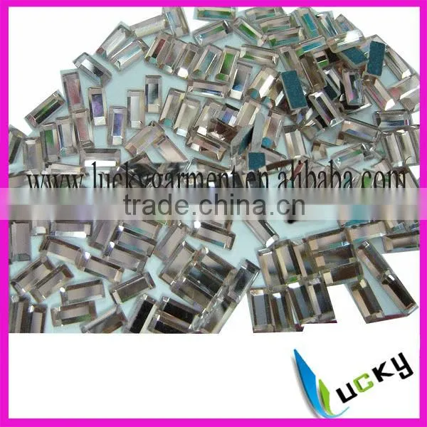 mirror glass flat back crystal rectangle shape 4x6 mm light colorado topaz