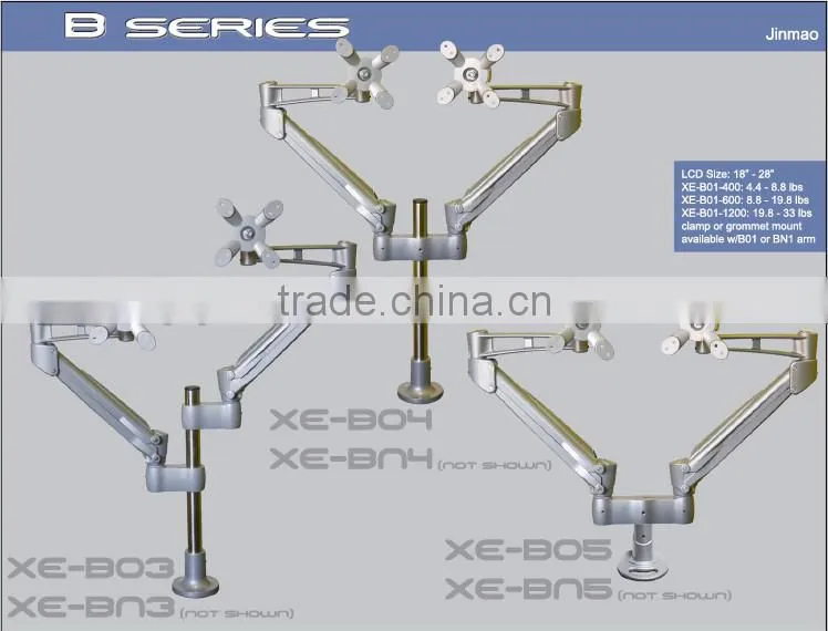Adjustable Gas SpringEasy Adjust Desk Mount Monitor Arm - Space Saver LCD Monitor Arm - Easy Adjust Desk Mount Monitor Arm