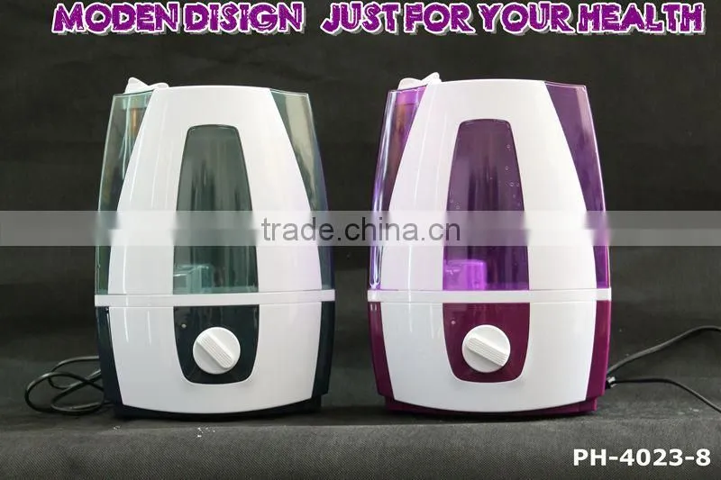 Cooling mist steam humidifier with transparent water tank