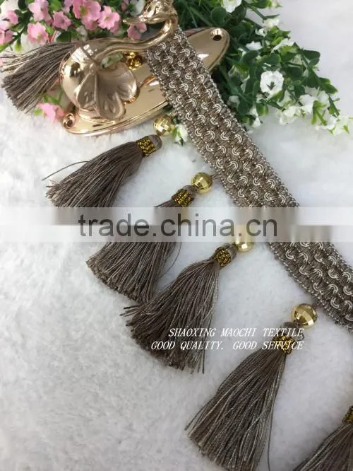 wholesale tassel fringes with two different colors for Home Textile Accessory