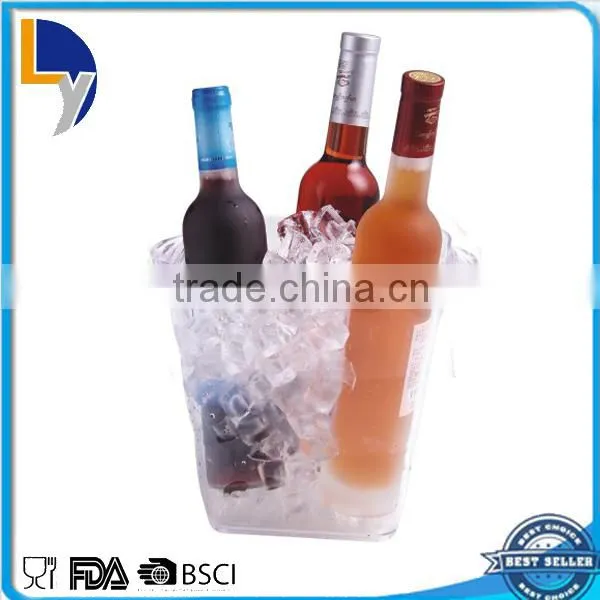 New design product custom logo plastic wine ice bucket with handle