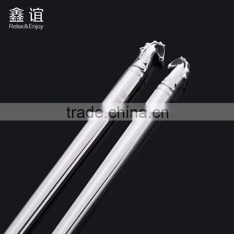 wedding gift sterling silver Chopsticks good luxury Design chopsticks with animal horse head display chopsticks for corporate