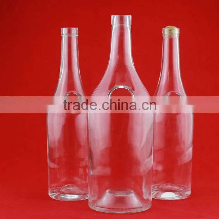wholesale 750ml wine bottles decal glass spirit bottle hith thin frosted liquor bottles