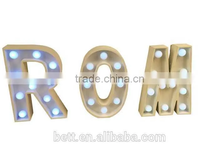 plastic and wood wedding led sign light christmas led lights