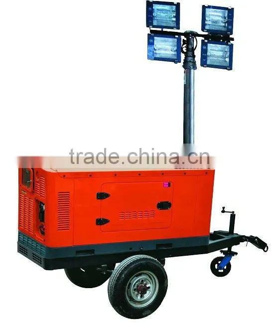 Low Noise Mobile Light Tower/ Trailer Light Tower Diesel Generator 8KW/10KVA