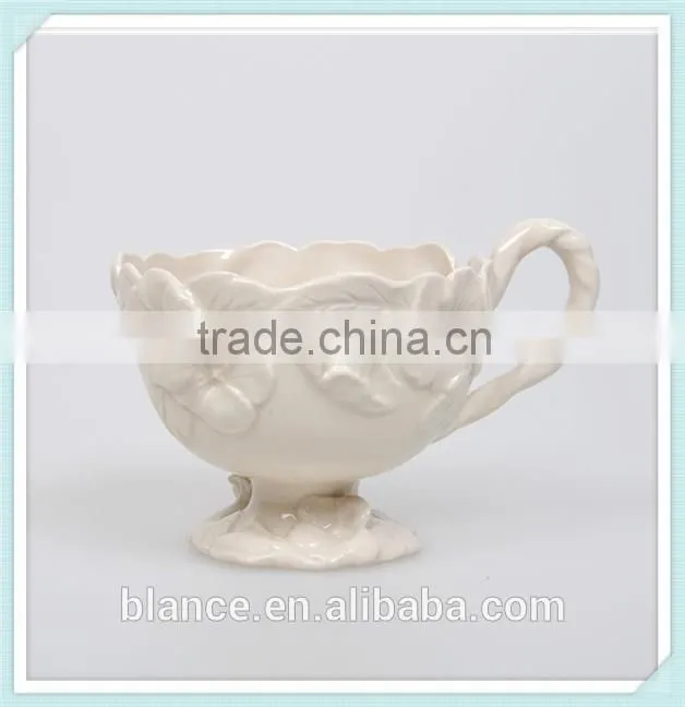 200ml European-style coffee mug with relief flower design