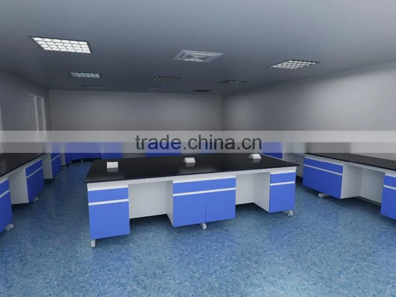 laboratory wooden bench with metal legs