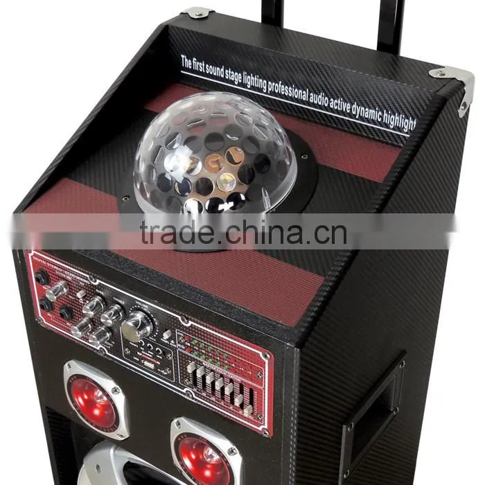 Dual 10" Rechargeable Trolley Speaker PA System with Bluetooth USB/SD/MP3/WMA Playe