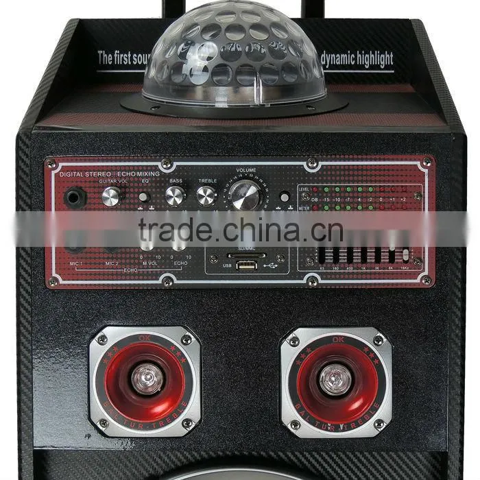 Dual 10" Rechargeable Trolley Speaker PA System with Bluetooth USB/SD/MP3/WMA Playe