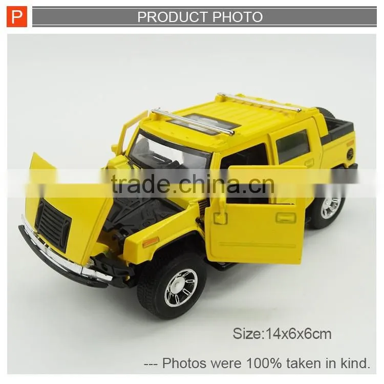 Pull back metal toy diecast jeep car with light