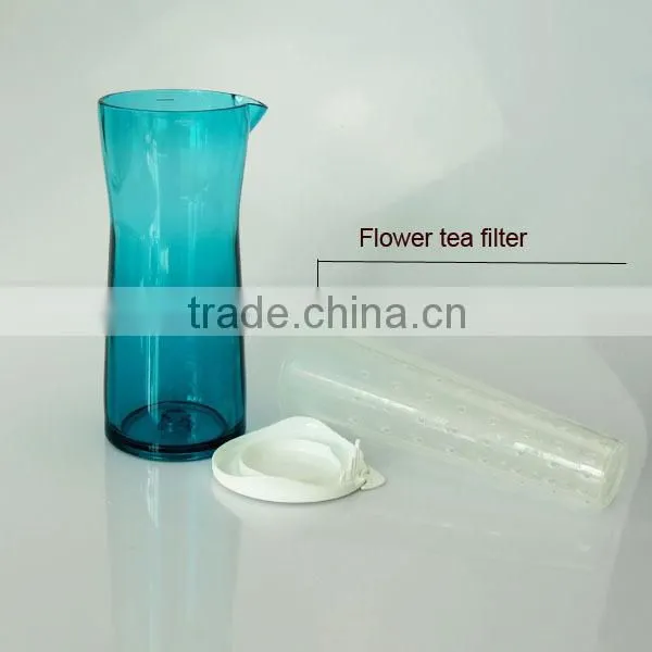 600ml plastic pitcher with fruit infuser(Blue)