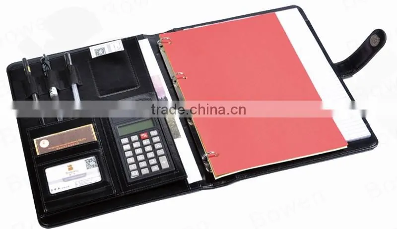 A4 leather portfolio folder&conference folder&compendium folder