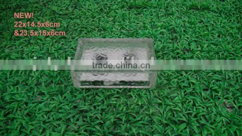 Glass solar paver light ,solar glass ice brick ,led solar ice brick light for garden