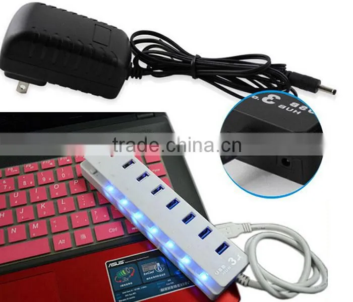 Super Speed 8 Port of Usb3.0 7 Port hub with 1 DCP Charging Port