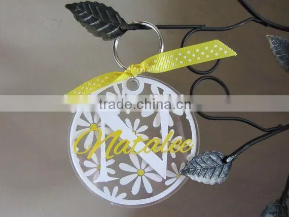 wholesale blank clear plastic Owl laser cut acrylic photo frame keychain